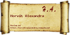 Horvát Alexandra névjegykártya